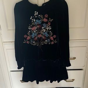 Parker Dress. Royal blue velvet dress.